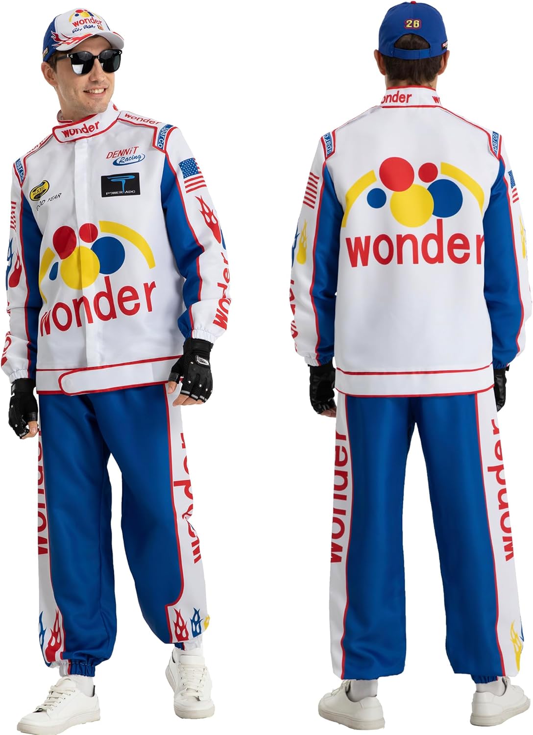 Race Car Driver Costume Jumpsuit Racing Suit Outfit Jacket Halloween Adult Men Women - Image 2