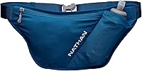 Nathan Pinnacle FeatherLite Hydration Belt: 25oz Hydrapak Soft Flask w/ ExoSpine, No-Bounce Running Belt, Phone Holder, Ultra-Light Sailor Blue