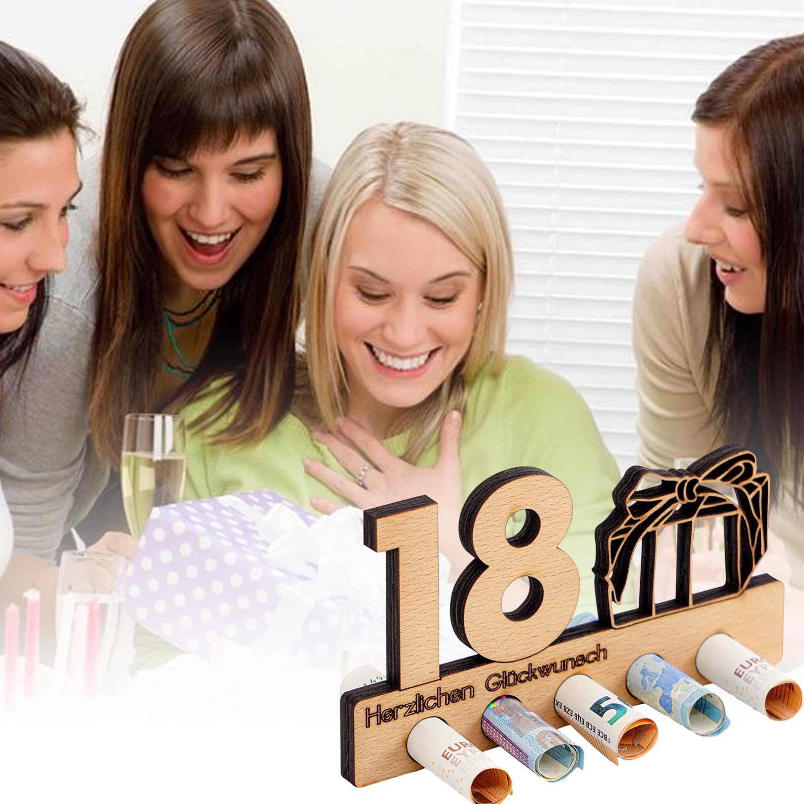 Scatola regalo per il 18° compleanno, ideale per denaro, età legale, raggiungimento della maggiore età, regalo di compleanno, confezione regalo, valigia, viaggio, fondo viaggio, cartone. - Italia