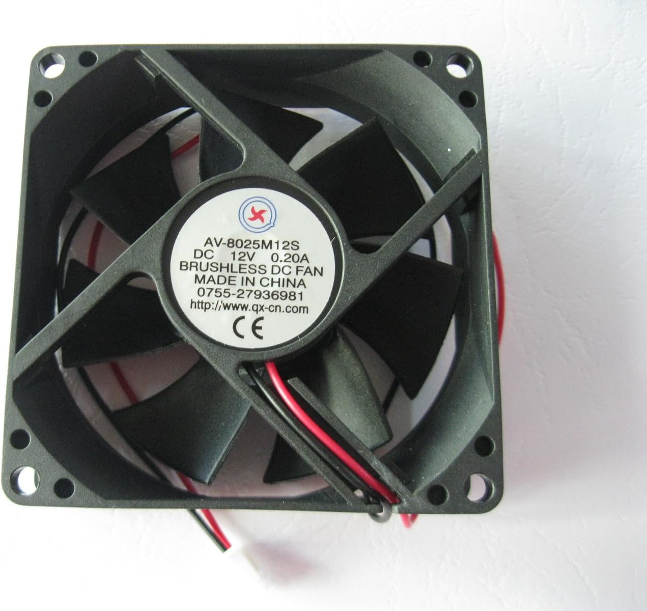 1 Pcs DC Fan 12V 8025 2 Pin 80X80X25mm Brushless DC Cooling Blade Fan