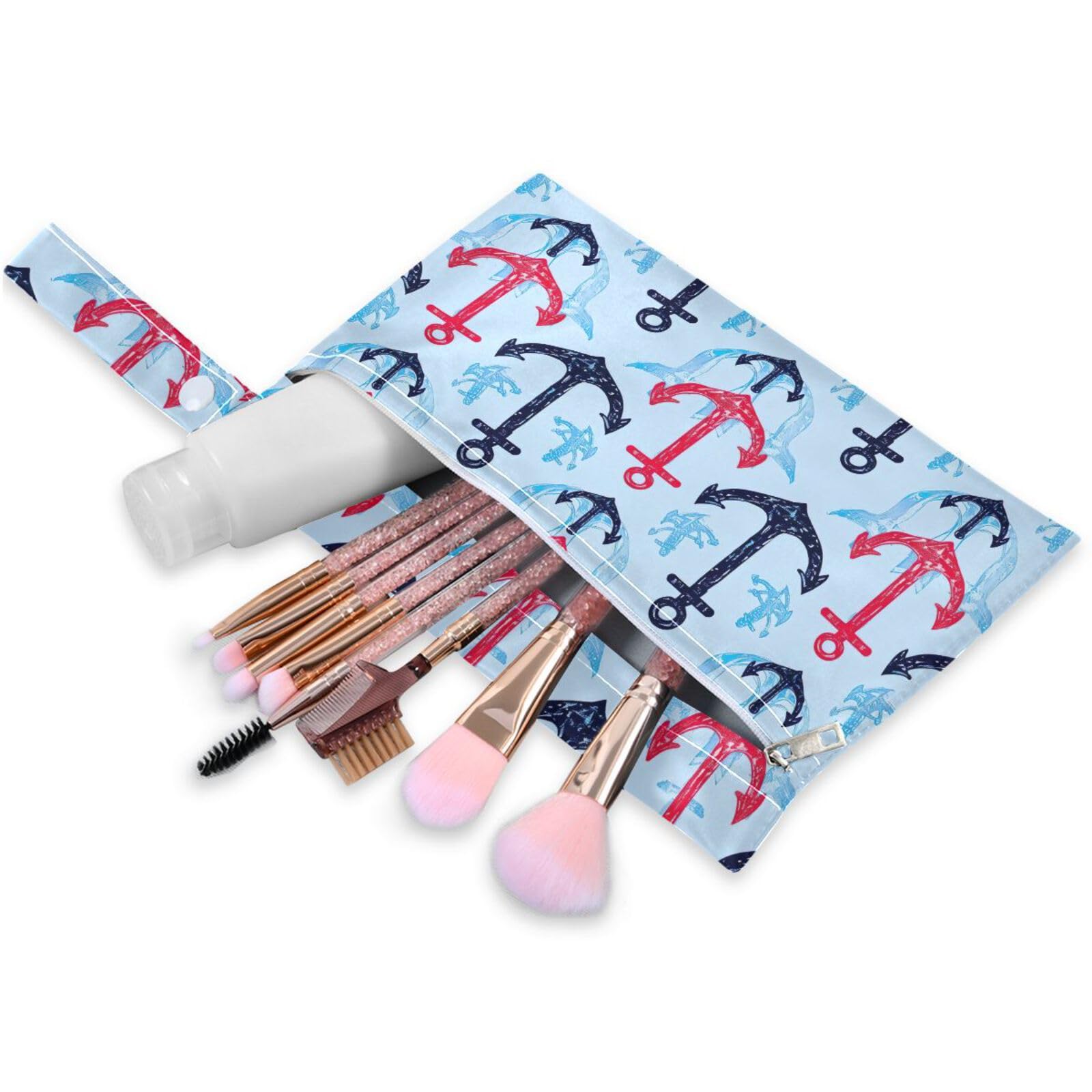 Coikll Wet Dry Bags for Cloth Diaper 2 Pack Waterproof Yoga Gym Bag for Swimsuit Wet Clothes Baby Items-?Colorful Anchor?