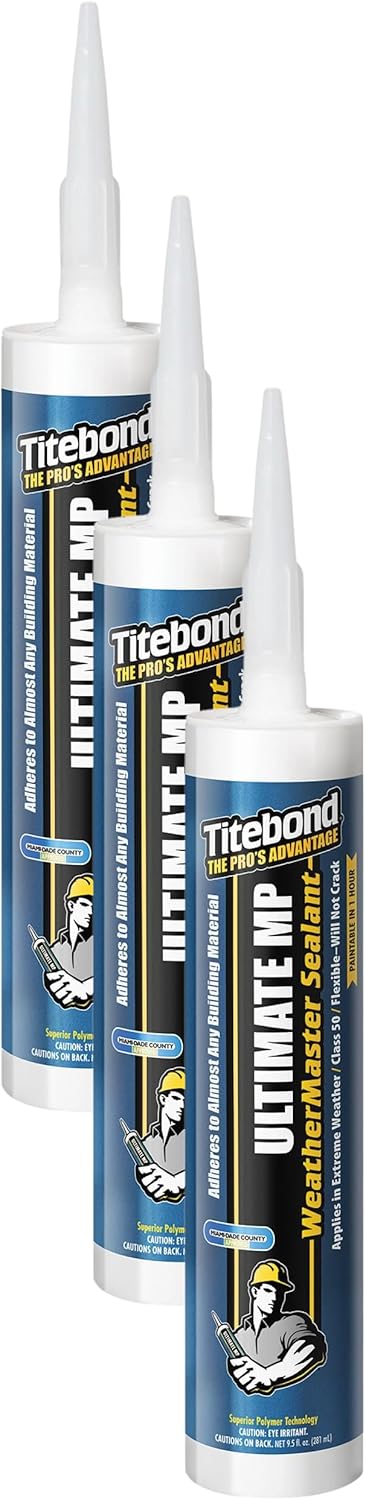 Titebond WeatherMaster Ultimate MP Sealant 73991-9.5 Oz. Cartridge - Crystal Clear (Pack of 3)