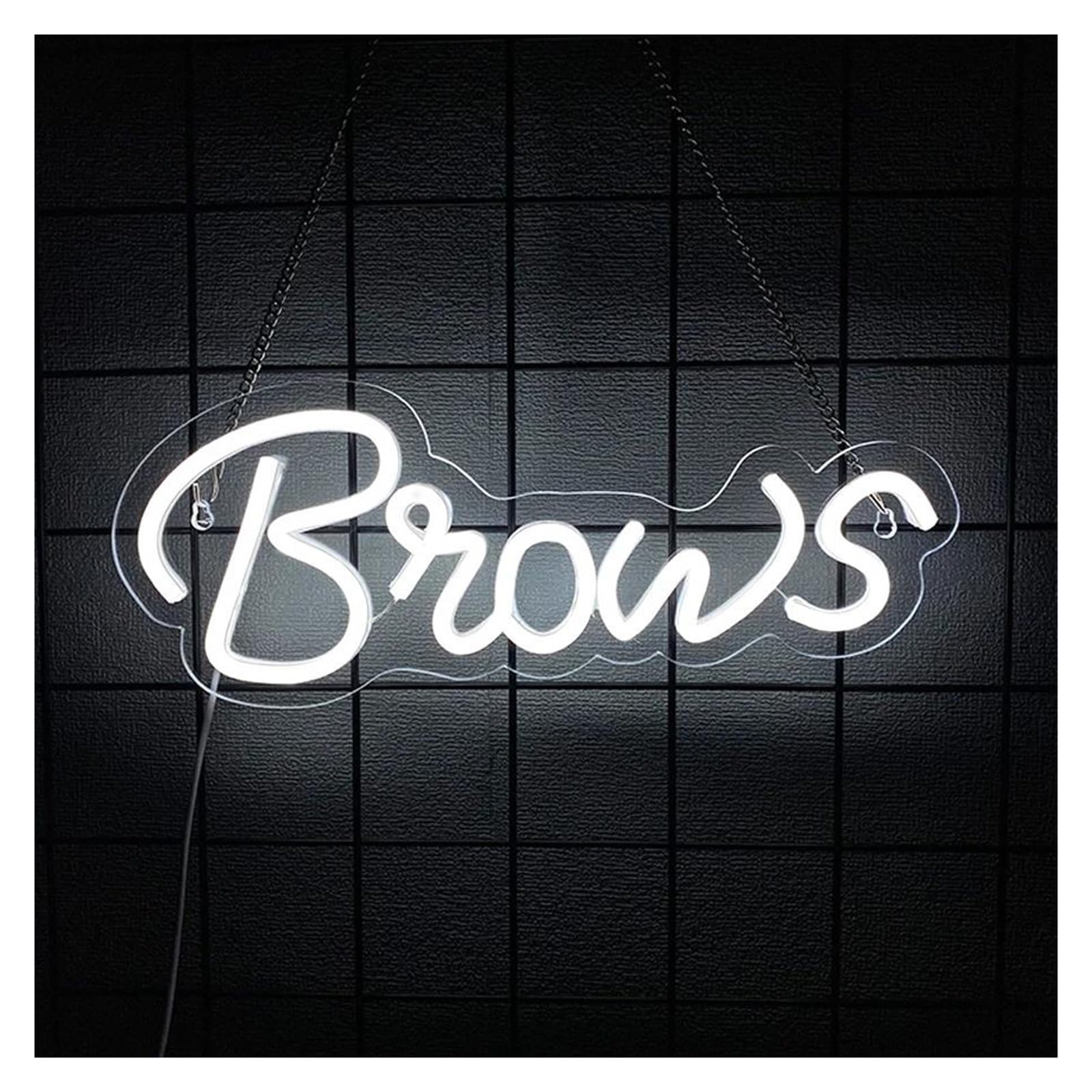 LEMST Sign Lamp Brows Neon Sign Light Dimmable USB Powered for Beauty Salon Spa Hotel Storefront Business Hair Shop Wall Decor 34cmx13.5cm/13.4inx5.31in