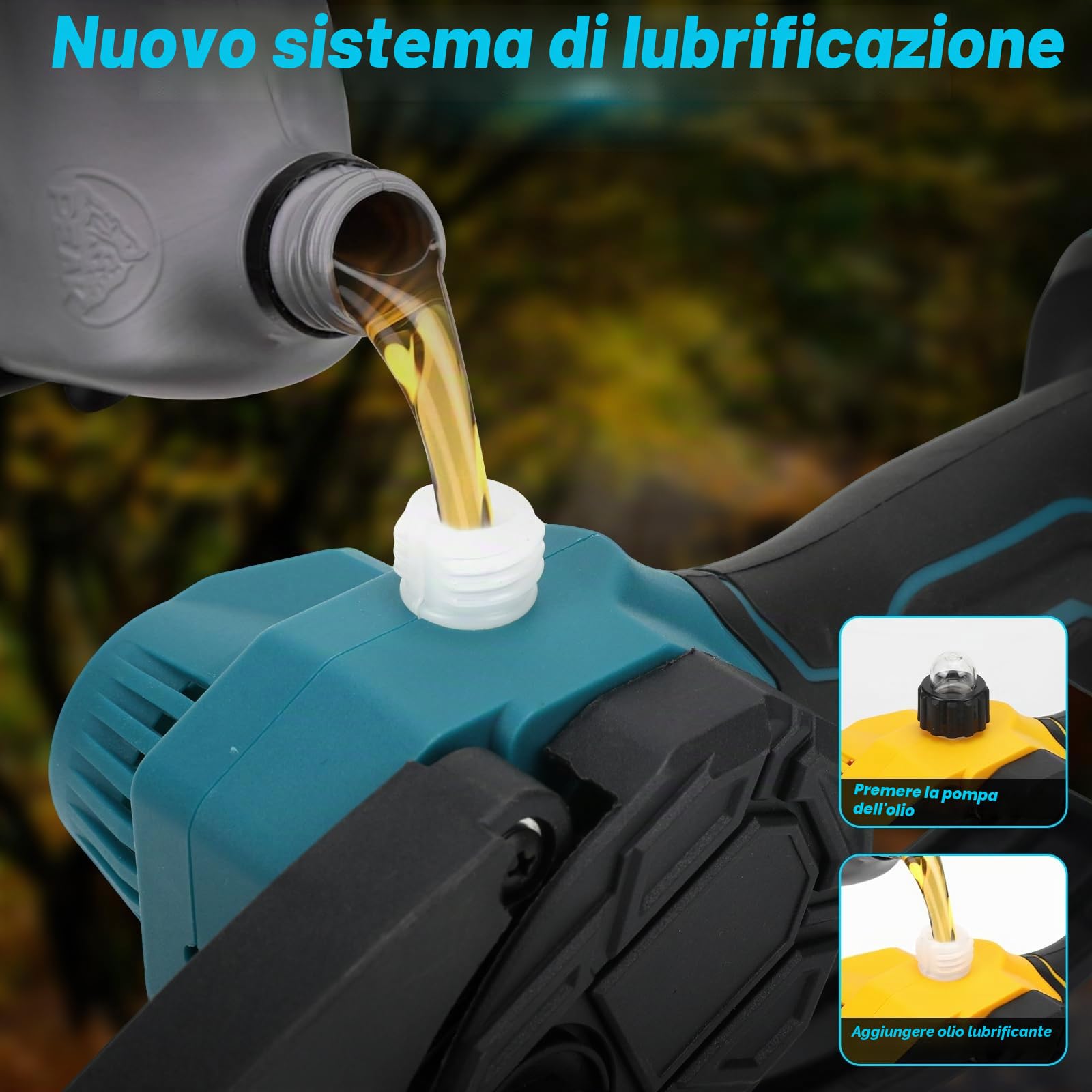 Mini Motosega 8 Pollici con Prolunga + Cesoie Elettriche 30 mm Compatibile con Batteria Makita 18V, Set Attrezzi da Giardino 4 in 1 Portata Massima 4,57 m per Potatura Alberi (Senza Batteria)