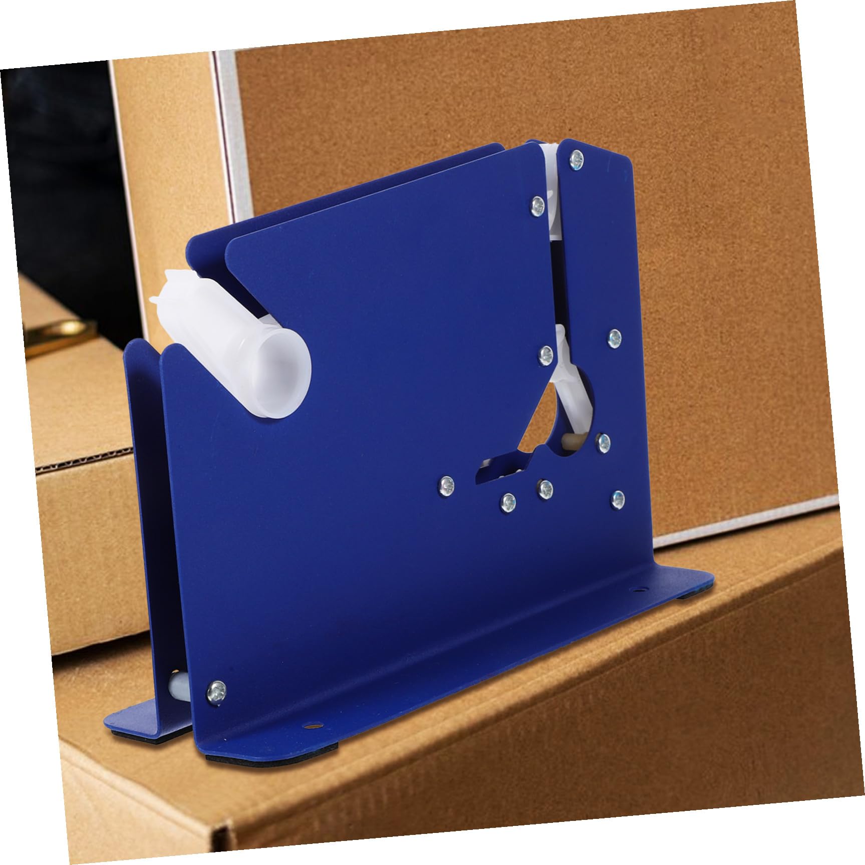 Dispenser per Nastro Adesivo 12Mm con Taglierina Integrata e 6 Pezzi di Nastro per Supermercati e Negozi per Sigillare Sacchetti in Modo Efficiente