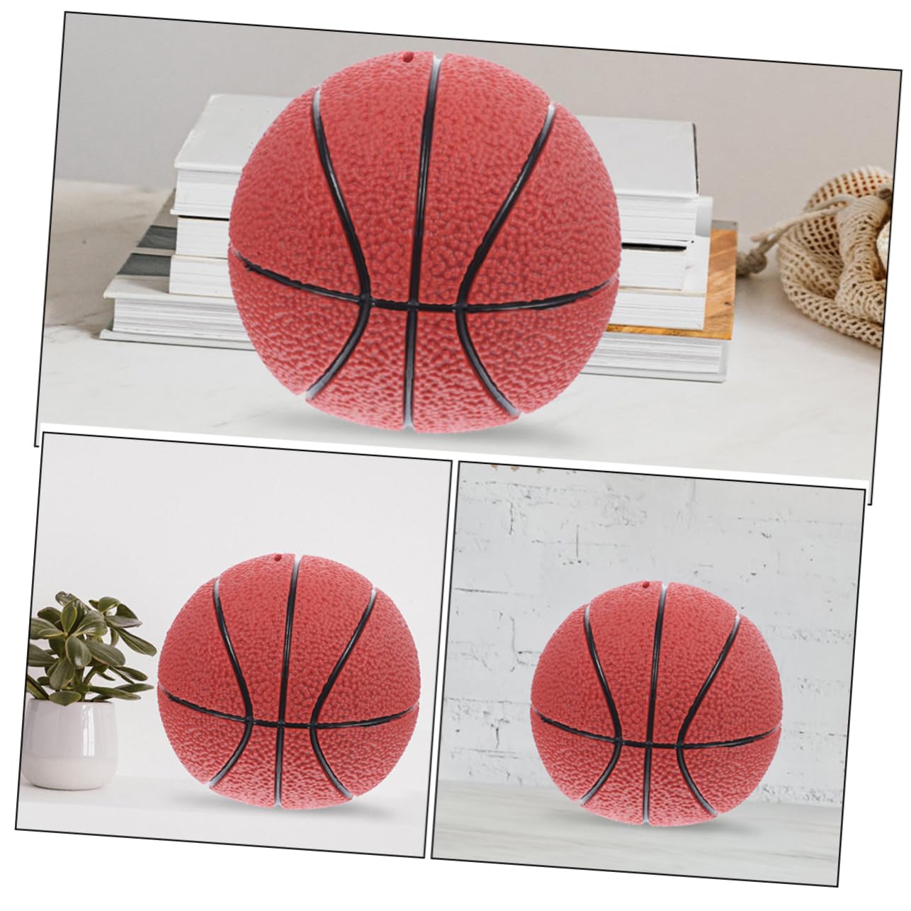 Alasum Salvadanaio in Vinile a Forma di Pallone da Basket 2 Pezzi per Ragazzo Ragazza Funzione di Deposito e Prelievo come Regalo per Compleanno e Decorazione da Tavolo