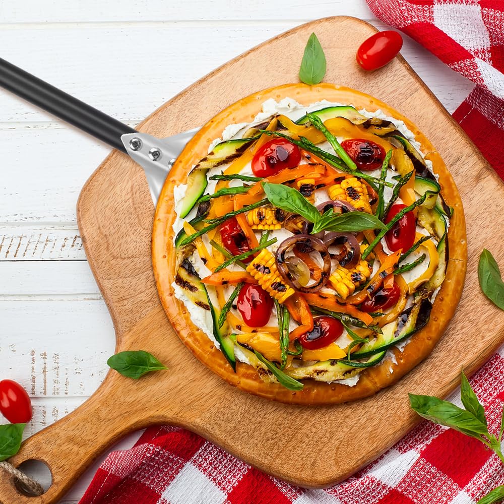 Pizzaschieber Aus Aluminium – 17,8 Cm Rund, Perforiert, Mit Metallgriff, Für Pizzaofen