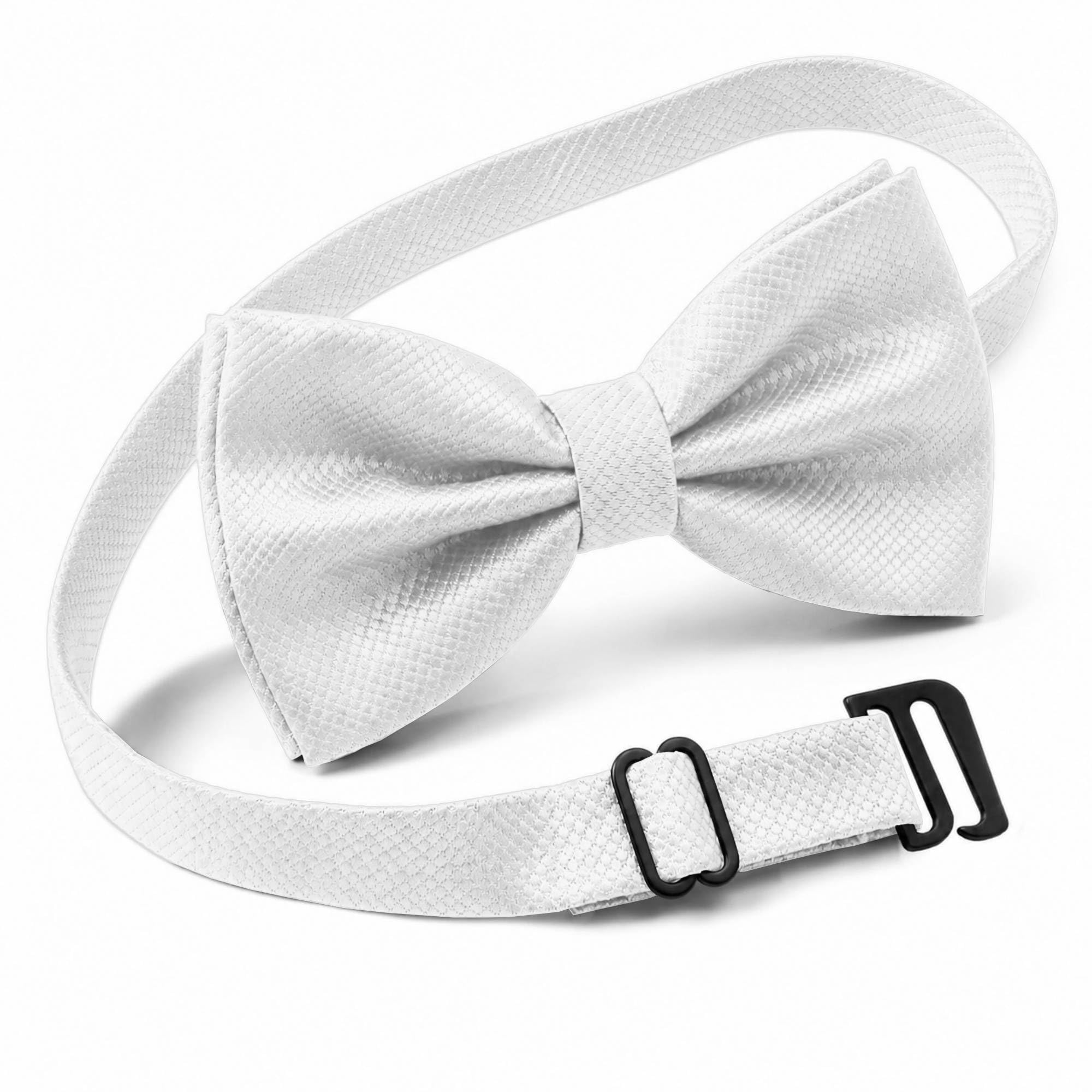 man of men Bow Ties for Men Pre-Tied Formal Tuxedo Bowtie - Adjustable Length - Huge Variety Colors Available, White, One Size Fits Most-picture-24