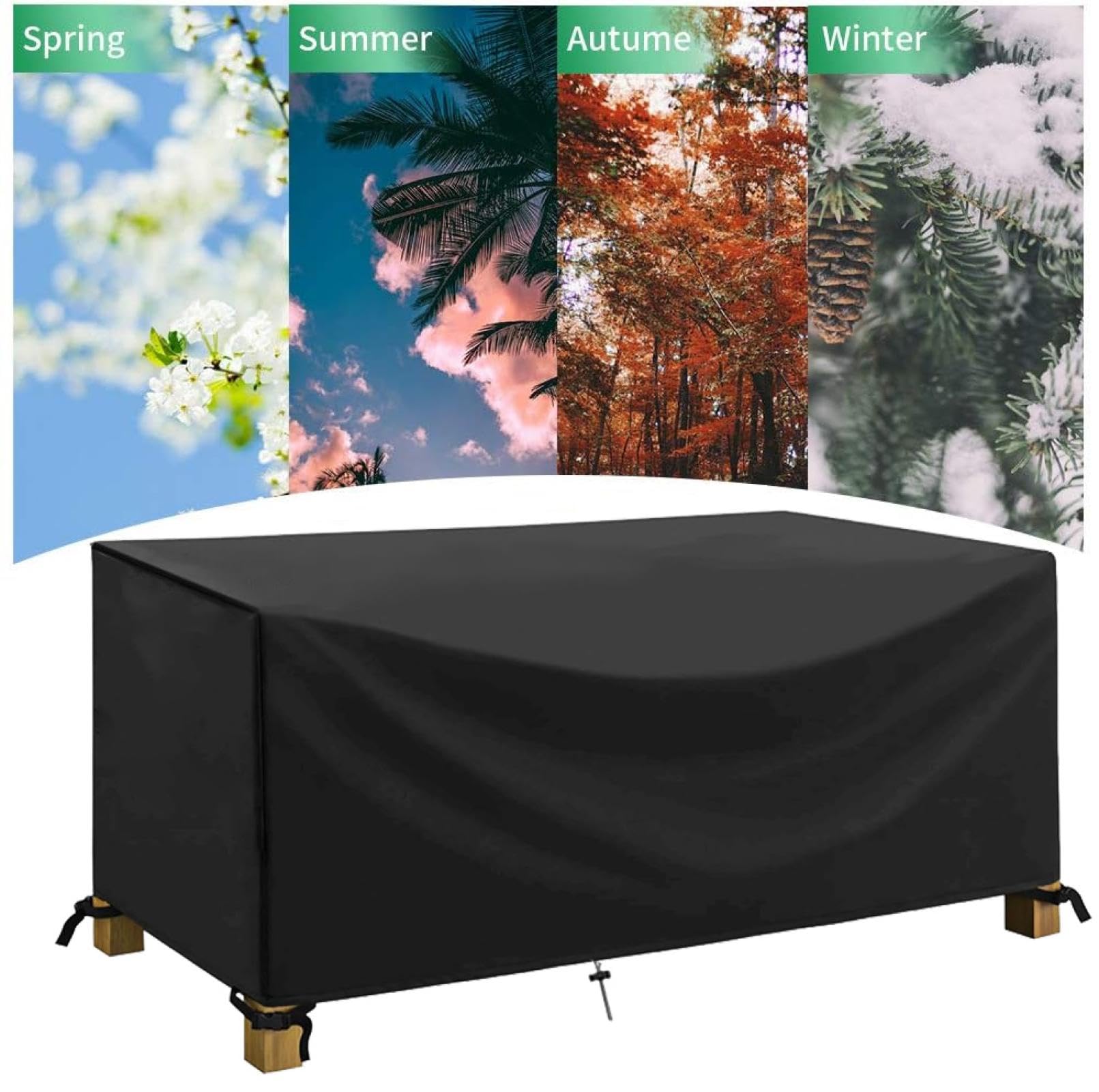 Housse de protection imperméable pour meubles d'extérieur - 340 x 105 x 85 cm - Pour canapé et table de jardin - Résistante aux UV - Sac de rangement