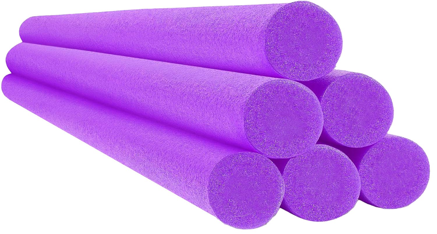 Purple Pool Noodles 52" x 2.5" Inch Swimming Foam Tube, Floating Thick Noodles for Floating, Pool Accessories