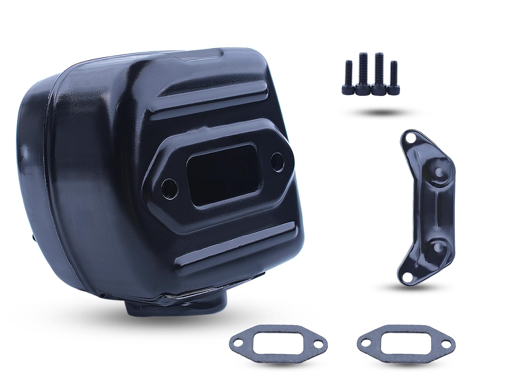 Schalldämpfer für Husqvarna 390xp 390 390 385xp Kettensäge, Auspuffschalldämpfer 544029104, Auspuffrohr-Kit mit Halterungsdichtungen Schrauben