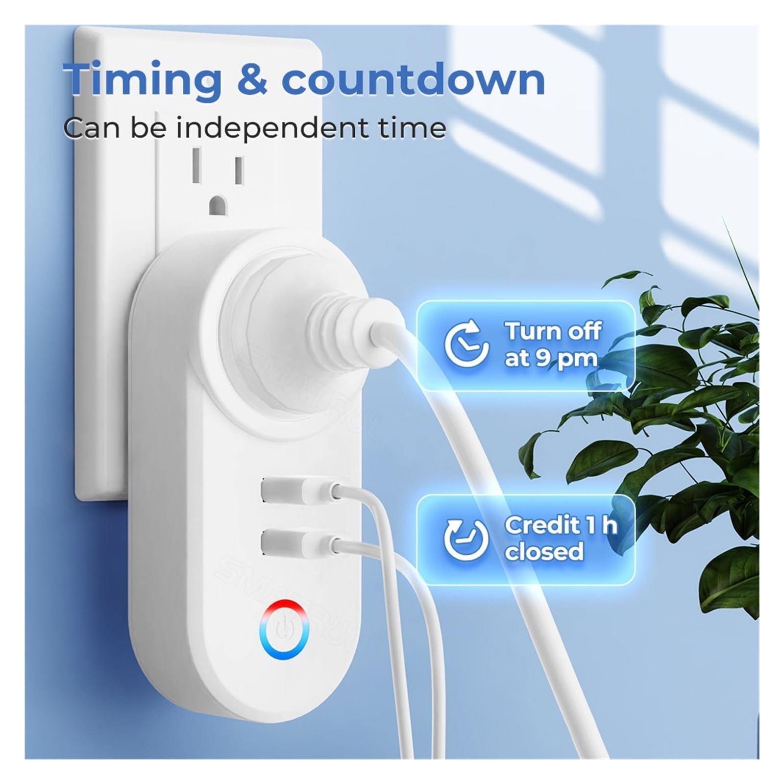 Gniazdo 16A z 2 gniazdami ładowania USB Adapter Wtyczka UE USA Wielka Brytania Brazylia Kontrola żywotności za pośrednictwem Alexa Home(UK Socket)