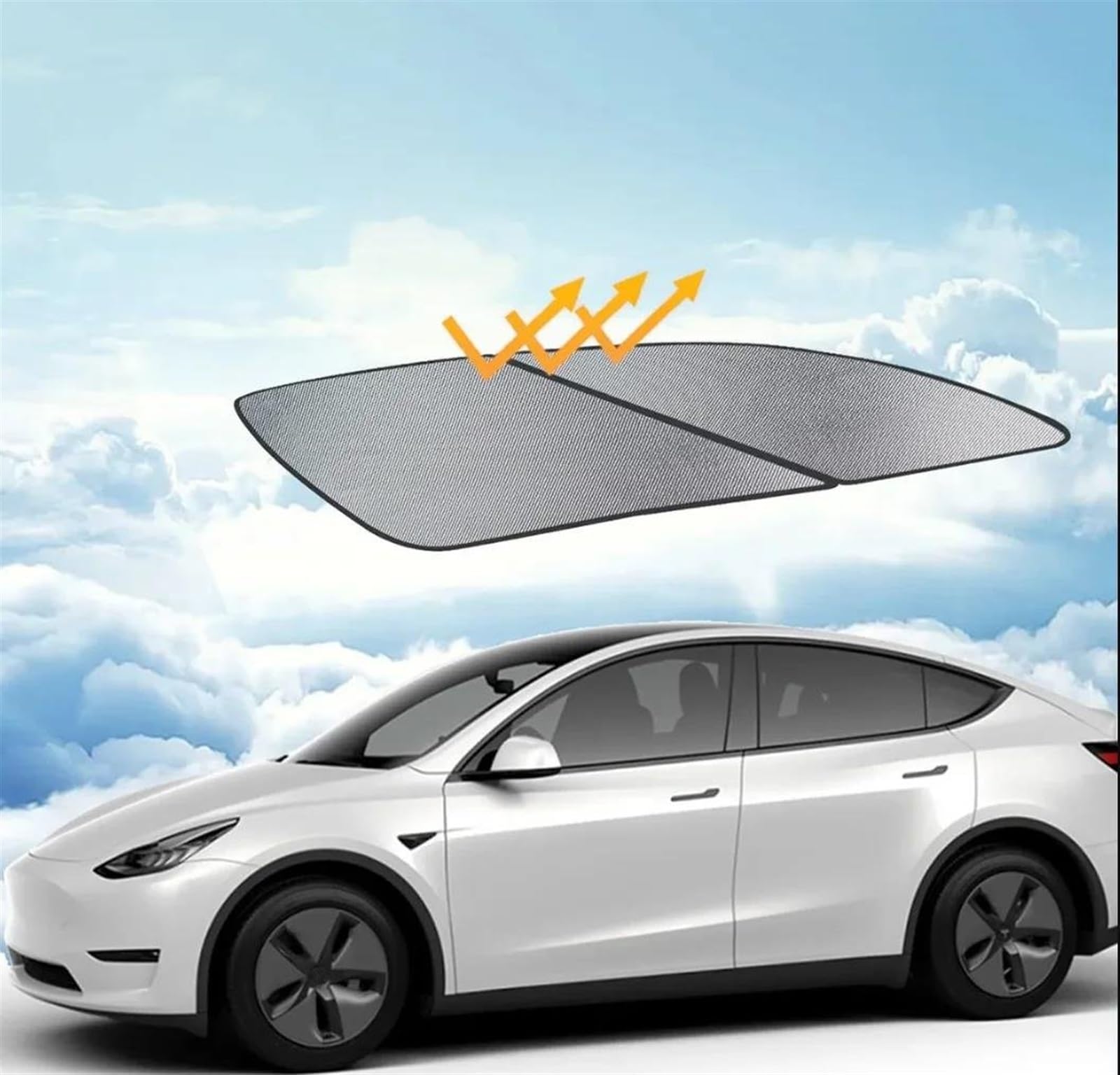 Cortinillas Coche Parasol De Techo De Cristal para Ventana De Esquina Trasera, para Tesla, para Modelo Y Parasol Ventana Coche(Negro)
