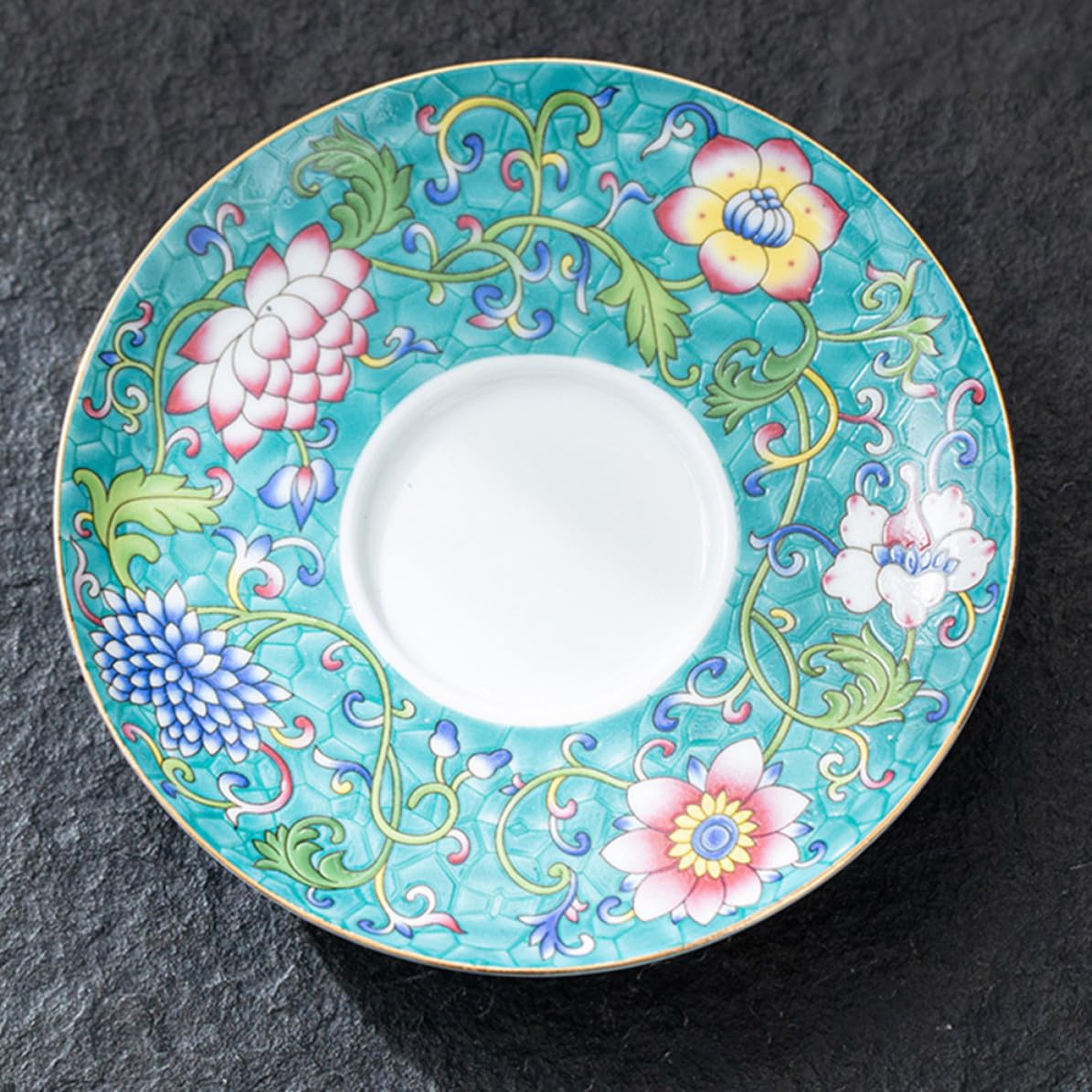 Ceramiczne filiżanki do herbaty, Filiżanka ze spodkiem do parzenia herbaty zielonej i kwiatowej