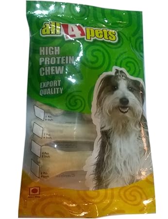 Raw Hide Pressed Bones 4 Inches (6 Pcs.)