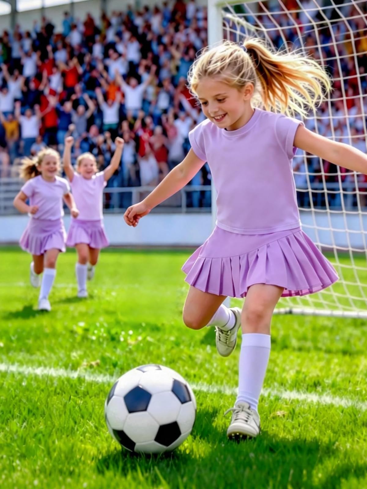 Traje de tenis para niña, camiseta sin mangas y falda de tenis, falda plisada con bolsillos interiores, traje deportivo para golf, bádminton y monopatín — view 5