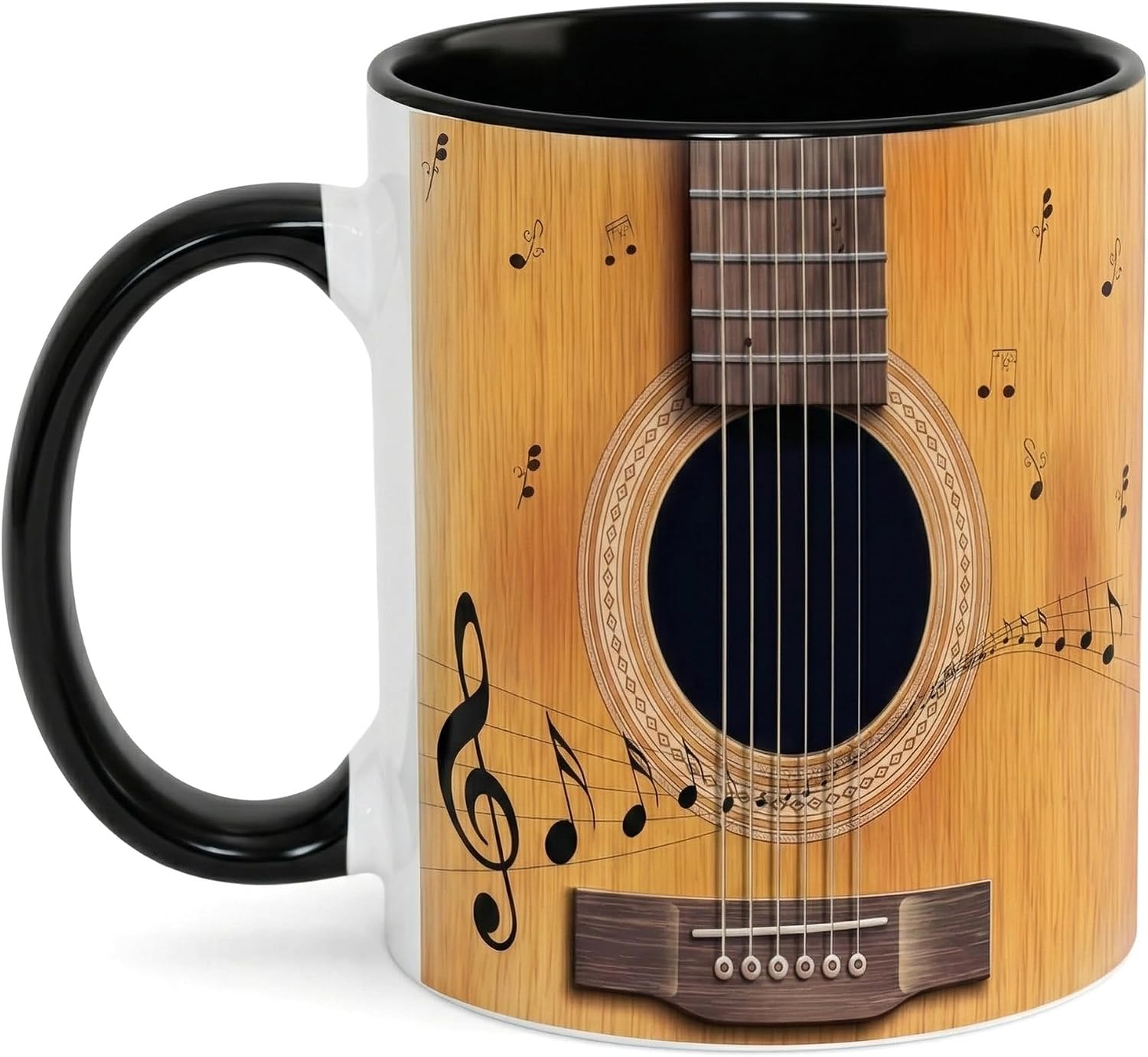 Guitar Coffee Mug - 11.5oz Ceramic Material, Novelty Music Themed Cup, Ideal Guitar Gifts for Men, Musicians, Guitar Players, Teachers & Music Lovers