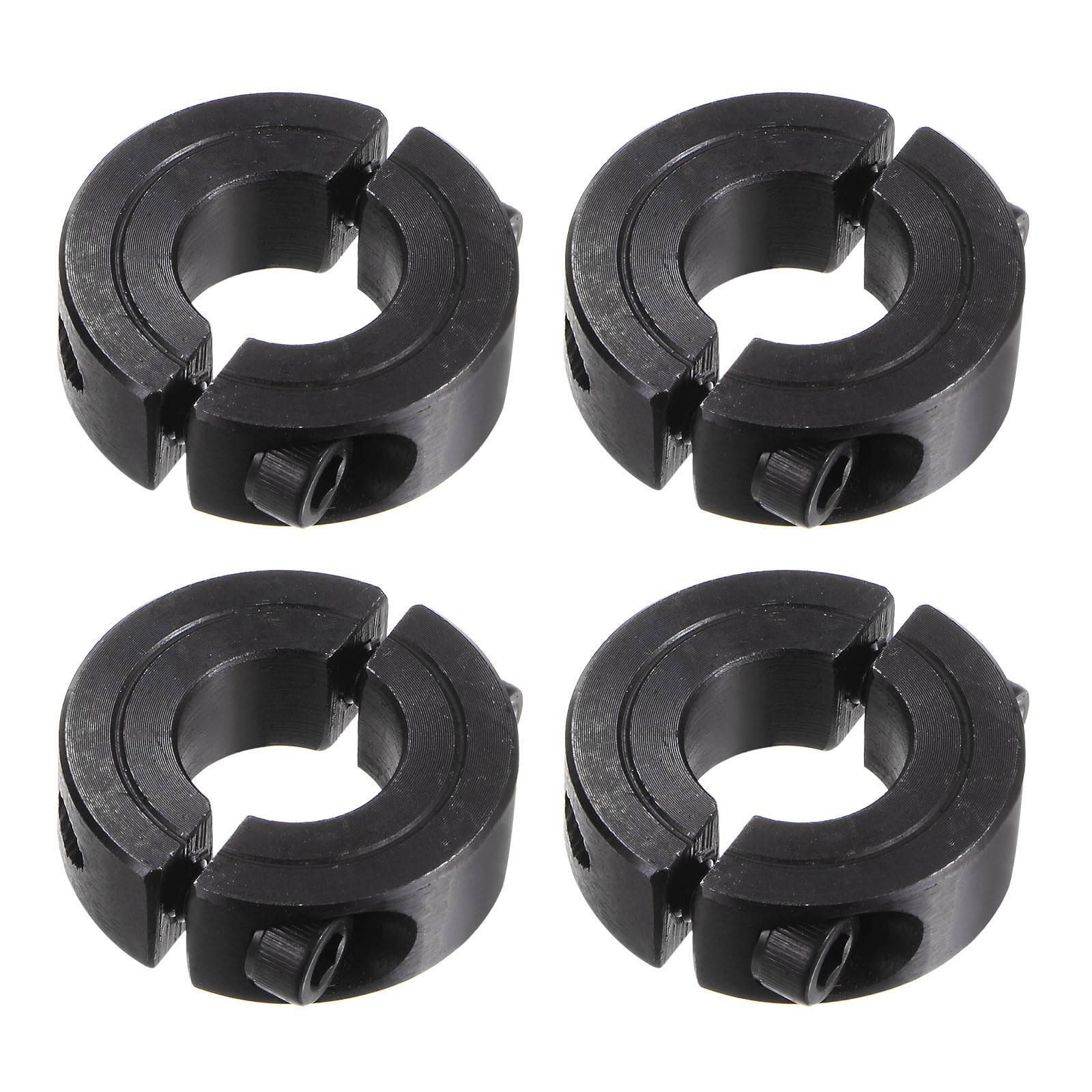 5/8" Bore Split Shaft Collar - 1-5/16" OD, 7/16" Thick, 1045 Steel Black Oxide, H7 Tolerance For Precision Fit, Locking & Drill Stop