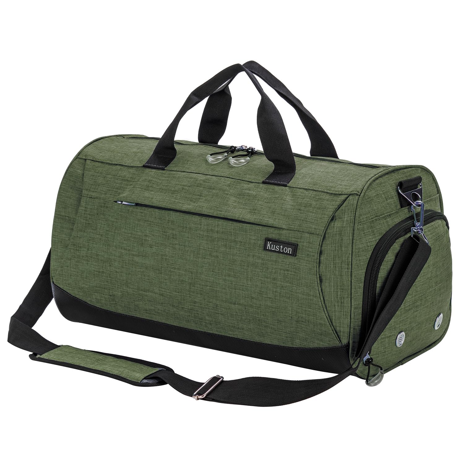 Kuston Sports Small Gym Bag for Men and Women Travel Duffel Bag Workout Bag with Shoes Compartment&Wet Pocket, Green, M, Sporty
