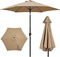 Yaheetech 9FT Patio Umbrella with Crank Tilt & Sturdy Ribs - Weatherproof Outdoor Shade for Pool, Garden, Deck