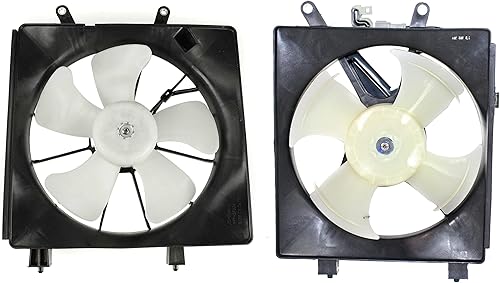 Evan Fischer Conjunto de ventilador de refrigeración de condensador de radiador y A/C compatible con Honda Civic Coupe 2001-2005, Sedan HO3115115,