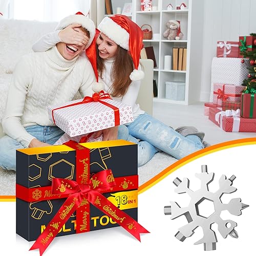 Miniatura 4 de Regalos de calcetines para hombres, regalos para papá, multiherramienta 18 en 1 de copo de nieve, regalos de Navidad para hombres, accesorios