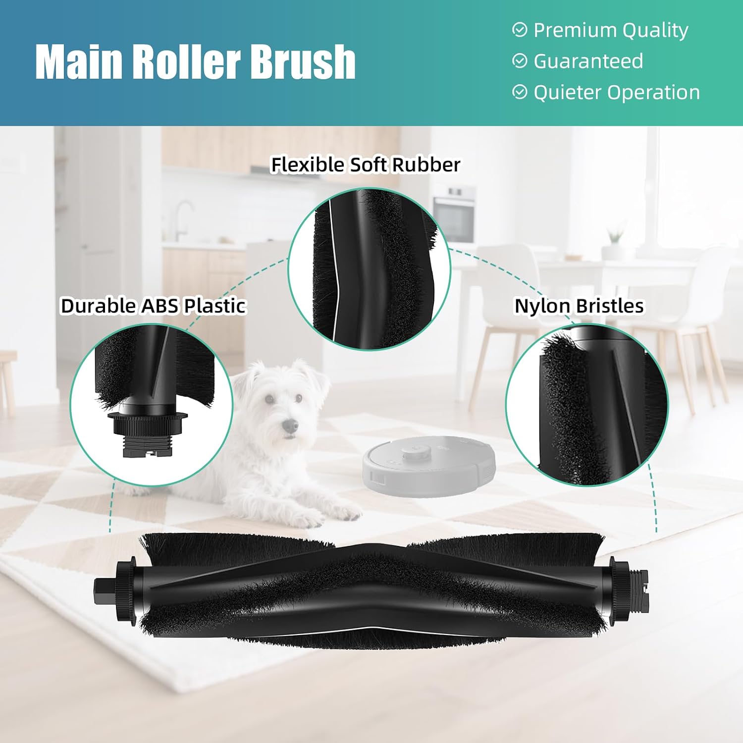 L60/L50 Replacement Roller Brush Kit for Eufy L60/L60 Hybrid/L60 SES/L50 SES/L50 Series Robot Vacuum, 2-Pack Multi-Surface Brushes with Cleaning Tool