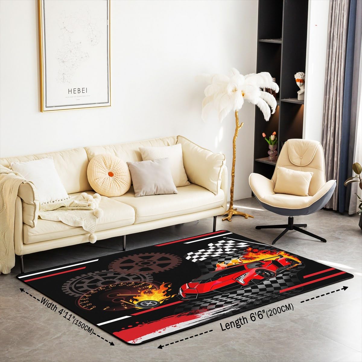 Amazon.com: Race Car Area Rug 4'x5' Speed Sports Car Living Room