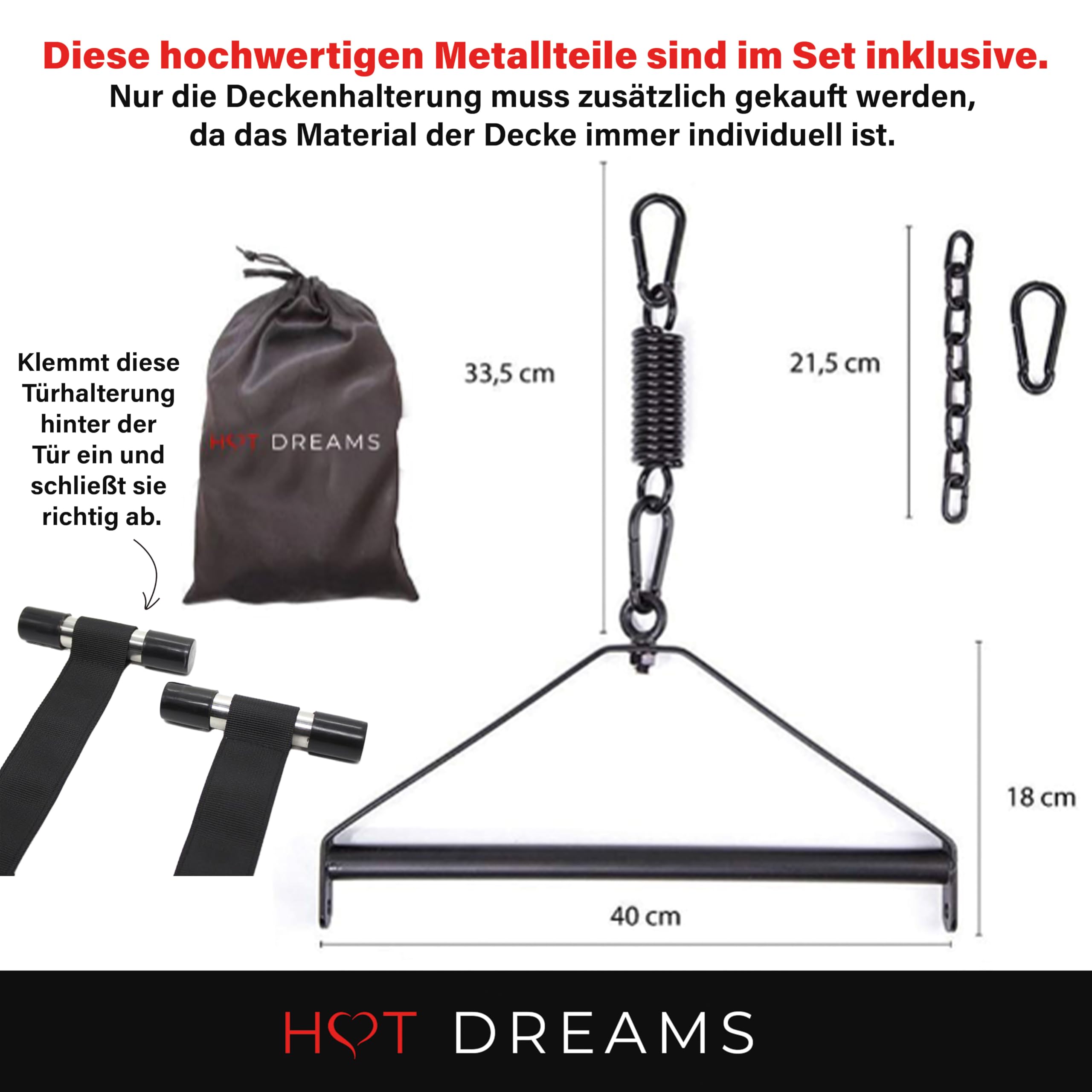 HOT DREAMS® Altalena 2 in 1 – Nuovi angoli, punti incontaminati e posizioni che prima erano impossibili | Altalena sessuale premium per coppie portata fino a 200 kg | girevole a 360° | per soffitto e