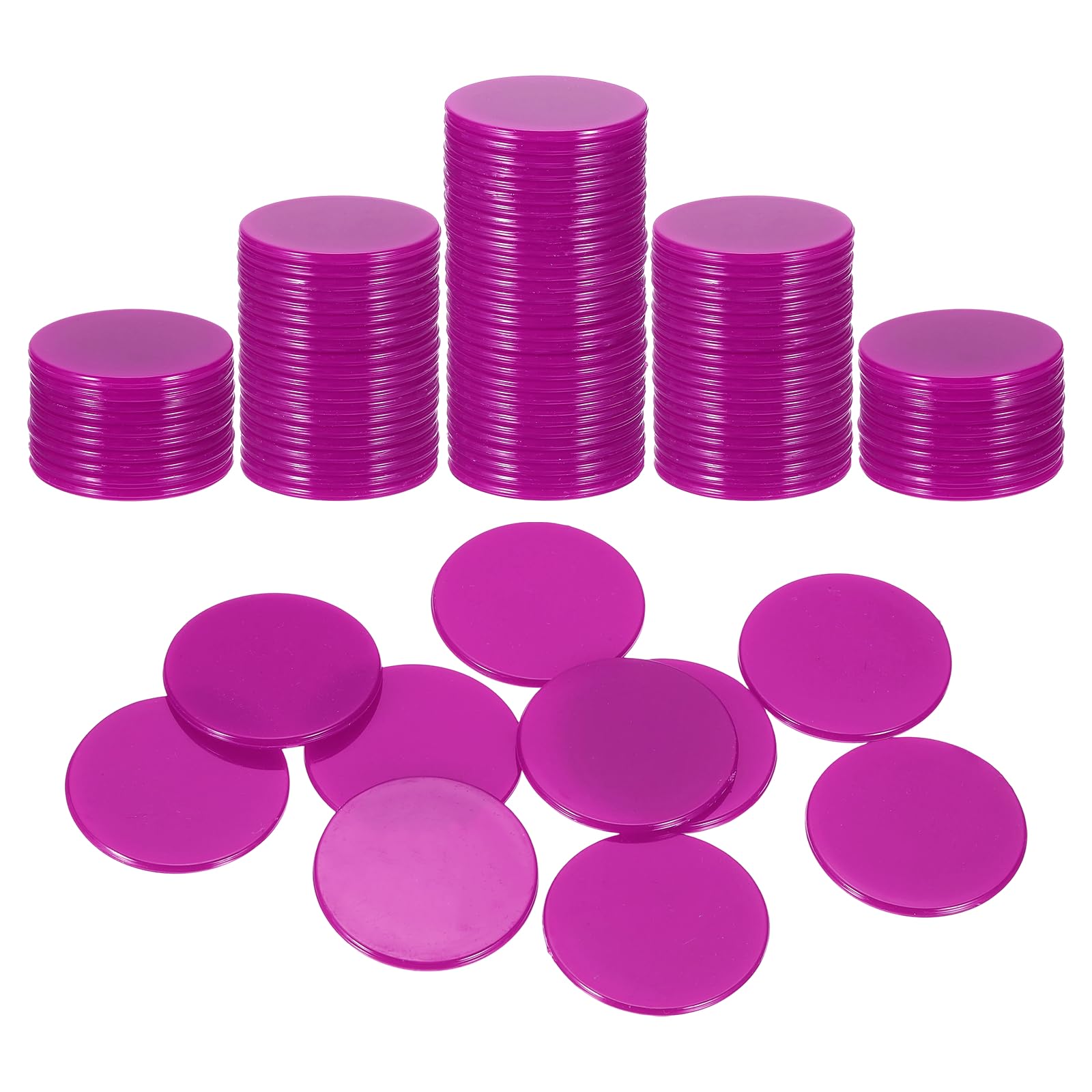 QUARKZMAN 100Pezzi 1.2 Pollici Gettoni Poker, Gettoni Bingo Plastica Contatori Apprendimento Dischi Contatori Segnaposto Gettoni Gioco Opachi Per Giocare Matematica Conteggio, Rosa, Piatti