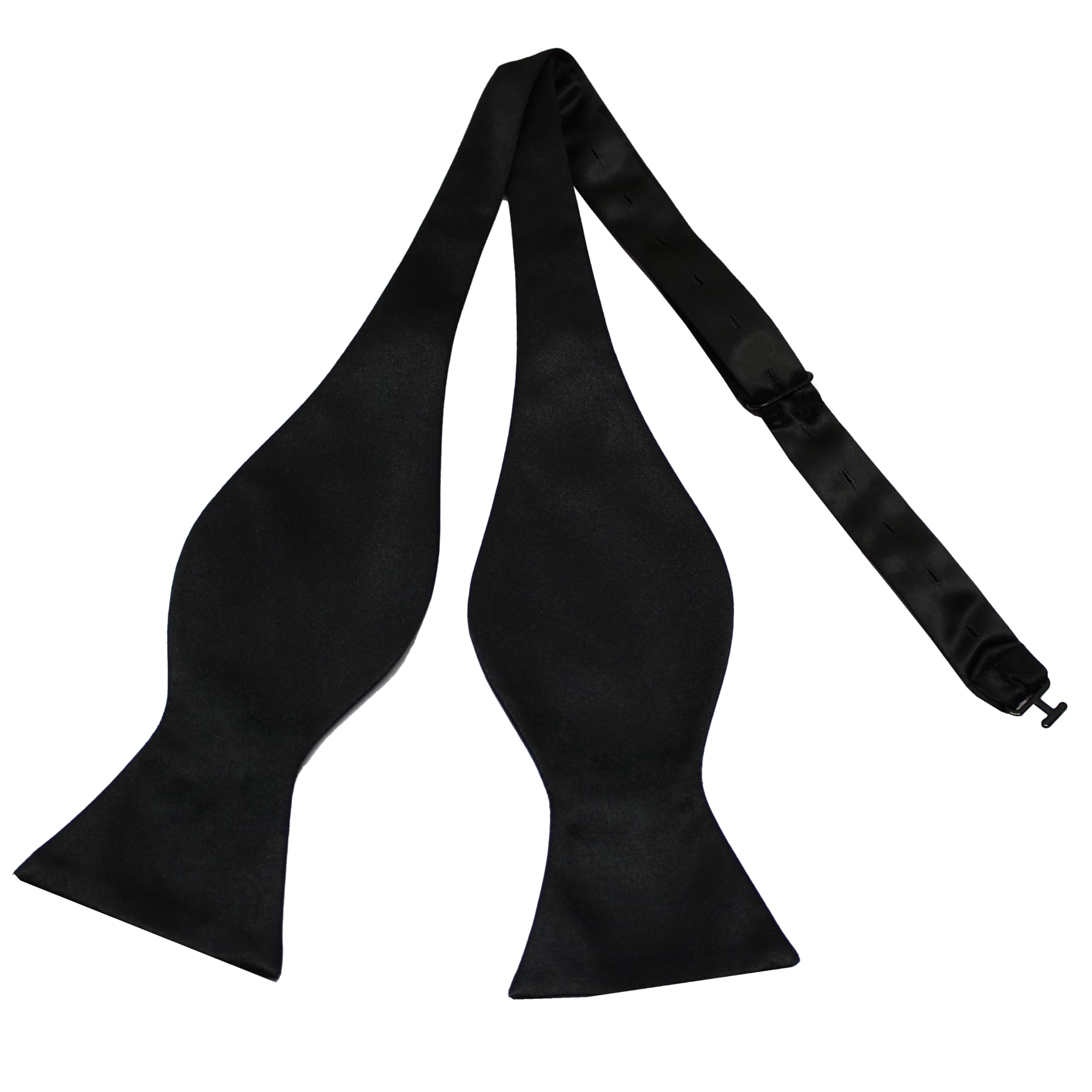 LEONARDI Black Bowtie for Men | Size -standard | Tuxedo Bow | Superior finishing | Colour- black | Packaging - red box |