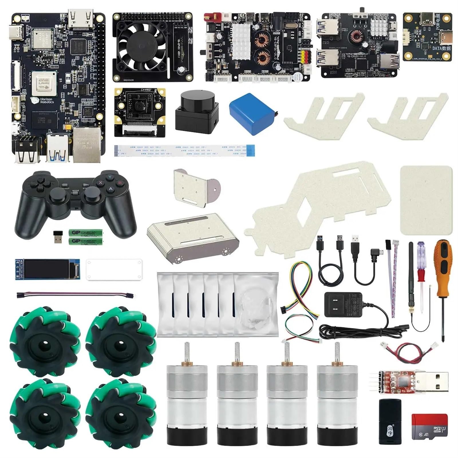 RDK X3 ROS2 Robot Smart Car programmabile con telecamera di profondità della ruota Mecanum Supporto Lidar Programmazione Python Controllo APP(BLACK)
