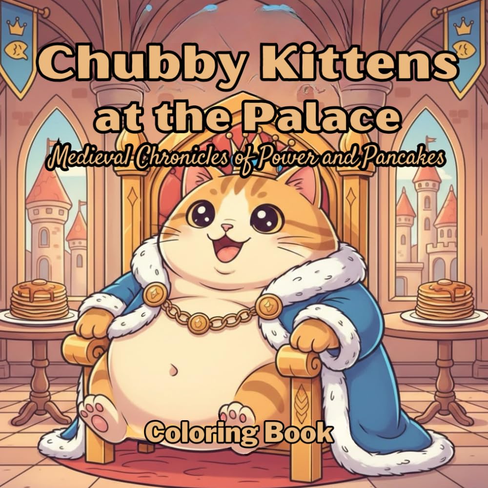 Chubby Kittens at the Palace Medieval Chronicles of Power and Pancakes – A Cute Kawaii Coloring Book: A Cozy and Relaxing Coloring Book with 40 Adorable Pages
