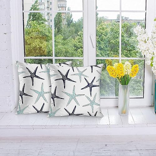 Miniatura 10 de Emvency Juego de 2 fundas de almohada decorativas para decoración del hogar, diseño cuadrado estándar de 16 x 16 pulgadas, diseño de estrellas de