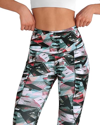 Miniatura 353 de ODODOS - Leggings tipo capri de mujer, no se traslucen y modelan el abdomen, con cintura alta y bolsillos; para hacer yoga, atletismo, ejercicio
