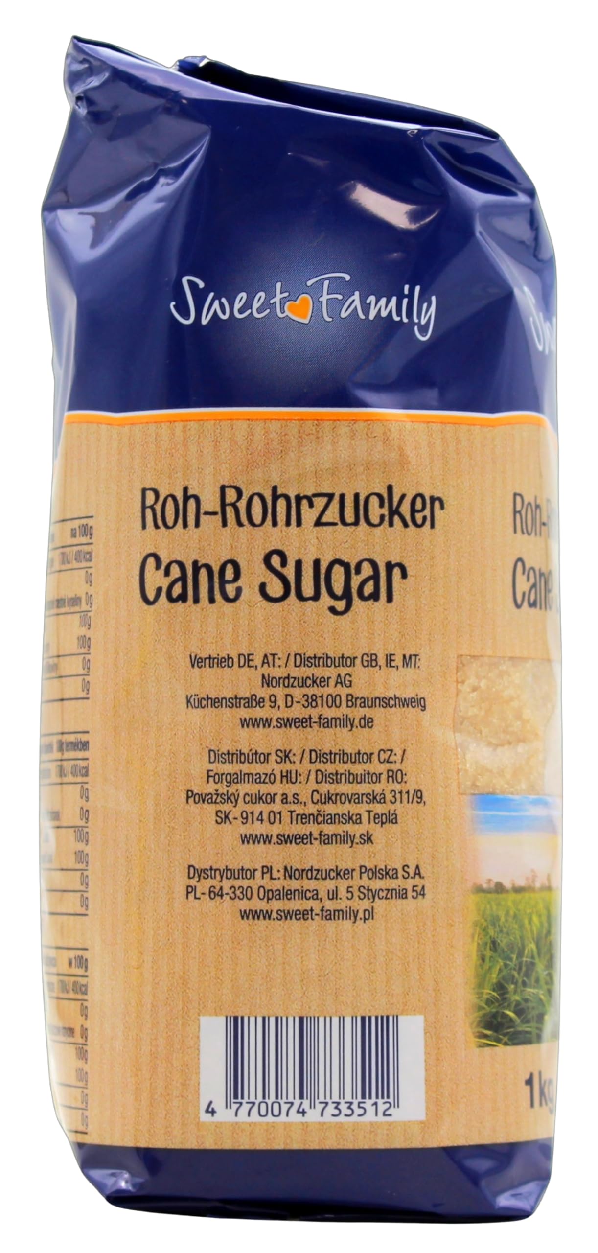 Nordzucker Sweet Family Roh-Rohrzucker unrafffiniert, 10er Pack (10 x 1 kg)