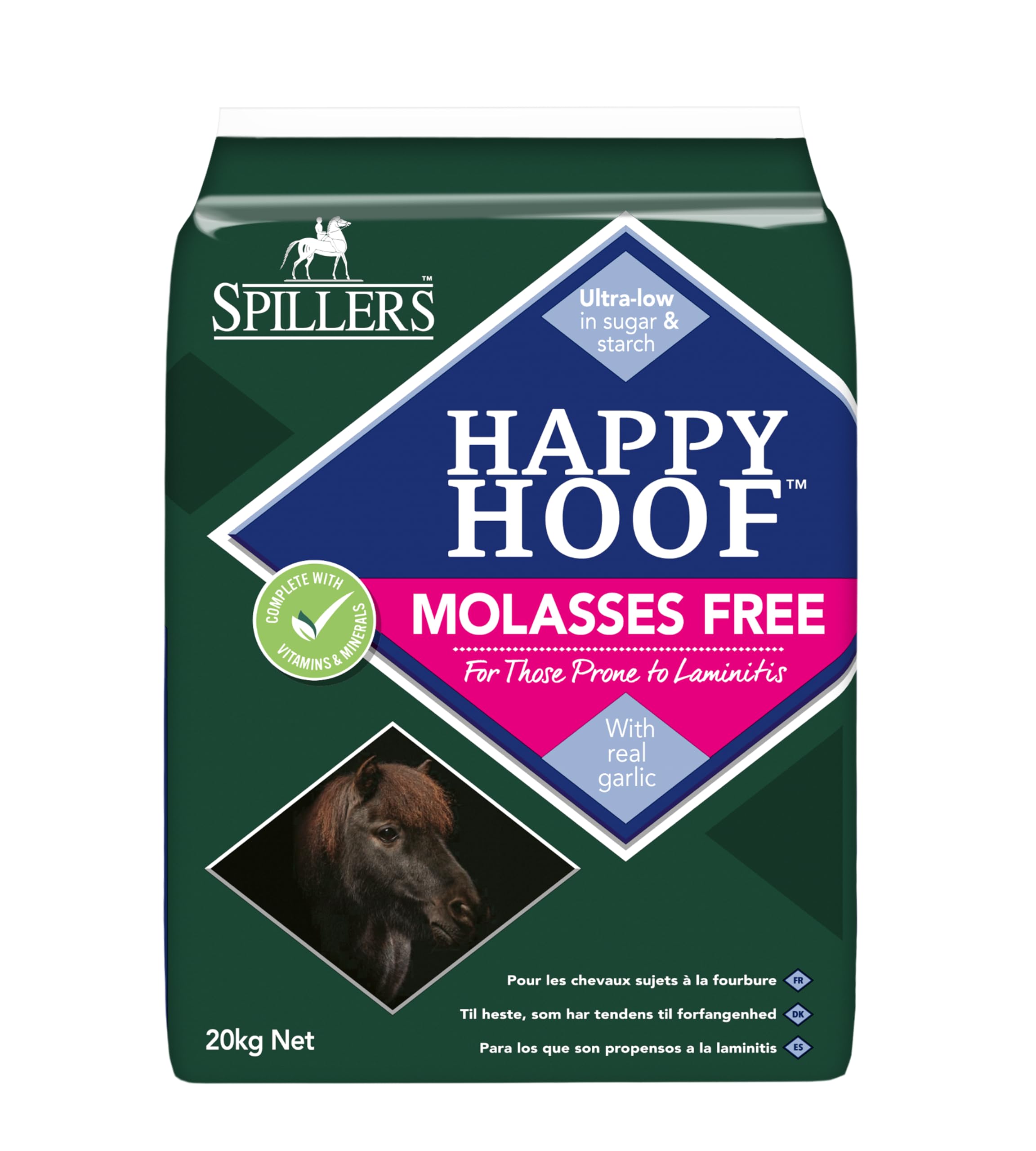 SPILLERS Happy Hoof Molasses Free Horse Feed 20kg - Healthy Hoof Chaff - Feed Suitable for all Horses and Ponies Prone to Laminitis - Horse Chaff Low in Starch and Sugar