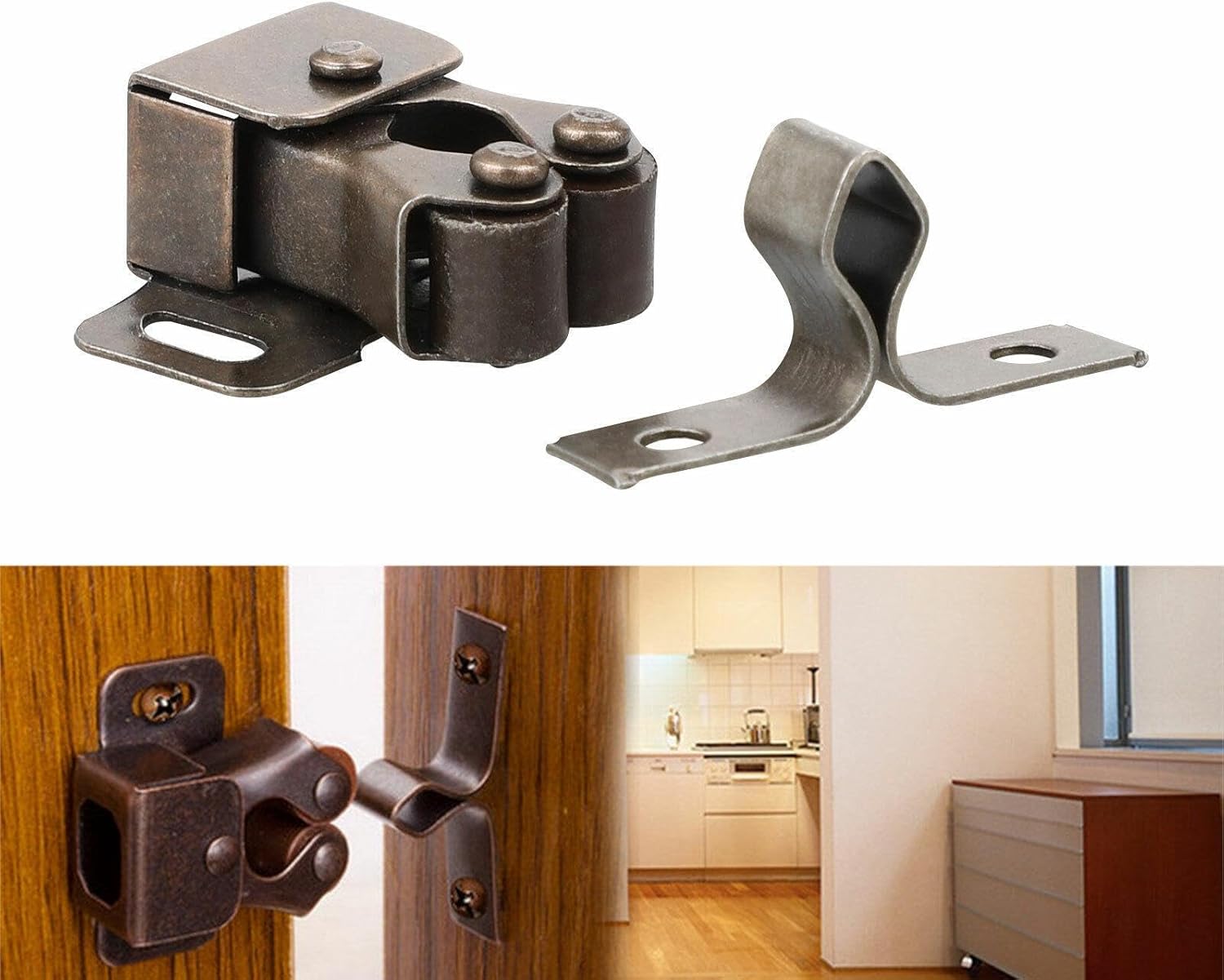 10 Pcs Roller Catch Lock Durable for Dressers/Doors/Cabinets Accessories Parts