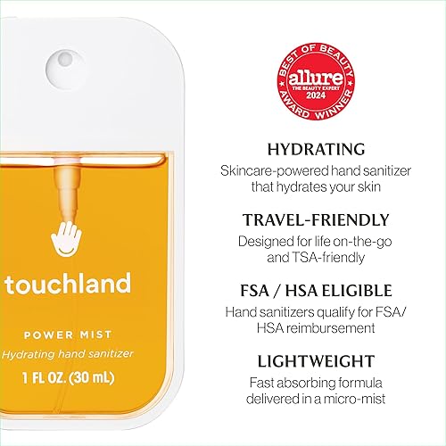 Miniatura 6 de Touchland Power Mist - Aerosol desinfectante de manos hidratante, juego de trío FRESH (menta, cítricos, limón y lima), 1 onza líquida, tamaño de