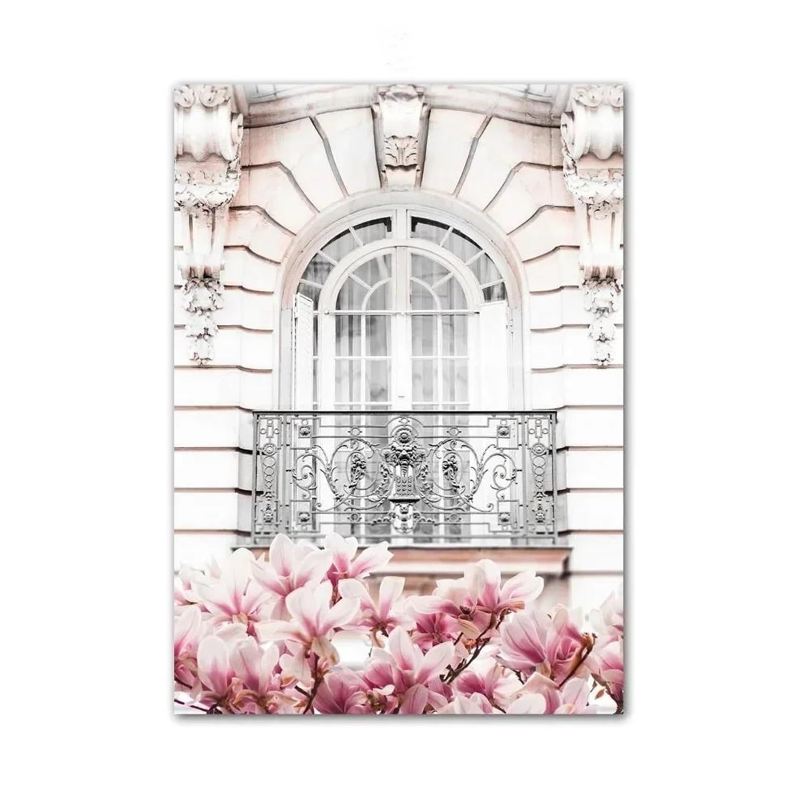 Byambd D Byamb Aesthetic Pictures Pink Sakura Spring Paris City Landscape Rose Peony Canvas Paintings Poster Prints Wall Art Pictures For Living Room Bedroom Home Ecor(,30X40cm)