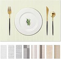 Vista 7 de AHHFSMEI Juego de 6 manteles individuales para mesa de comedor, manteles individuales de vinilo tejido de plástico, antideslizantes, aislamiento