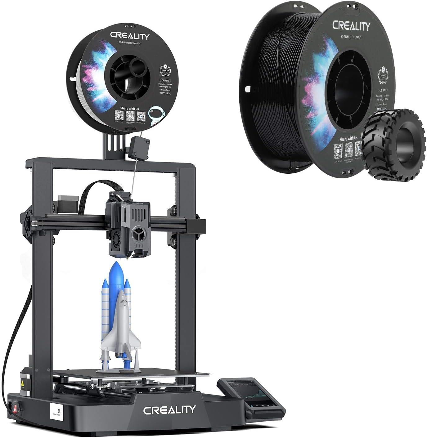 Creality TPU Filament 1.75 Bundle with Creality Ender 3 V3 KE 3D Printer