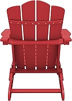 Vista 112 de KINGYES - Silla Adirondack plegable, sillas de patio de polietileno de alta densidad para todo tipo de clima, silla de césped con textura de madera