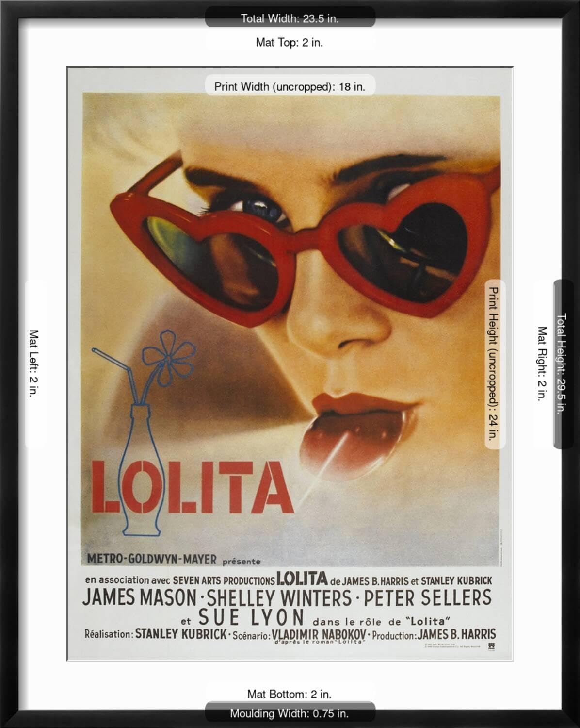 Amazon.com: ART.COM Wall Art Print Lolita, French Movie Poster