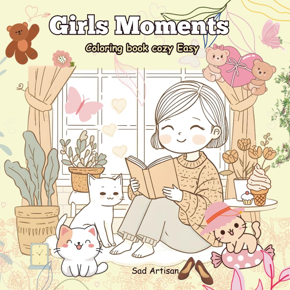 Girl Moments: Coloring book cozy easy