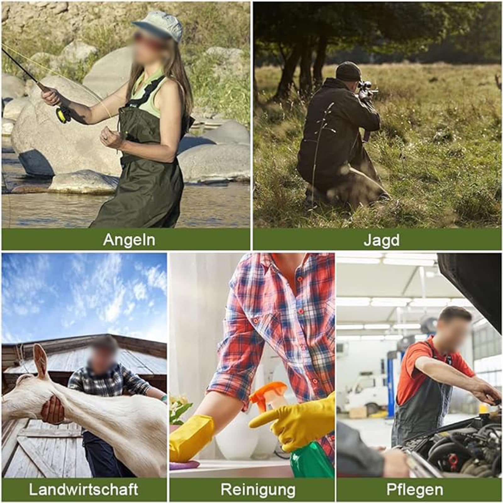 Wader da Pesca con Cappello Antipioggia e Guanti, Completi di Stivali, Modello Integrale, Ideali per Pesca A Mosca, Pesca al Colpo, Pesca in Mare, attività Agricole e Caccia