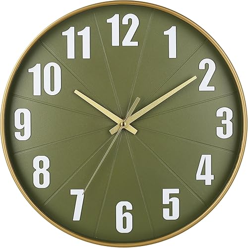 HZDHCLH Reloj de pared de 12 pulgadas, funciona con pilas, movimiento de cuarzo, silencioso y moderno, sin tictac, para sala de estar, dormitorio,