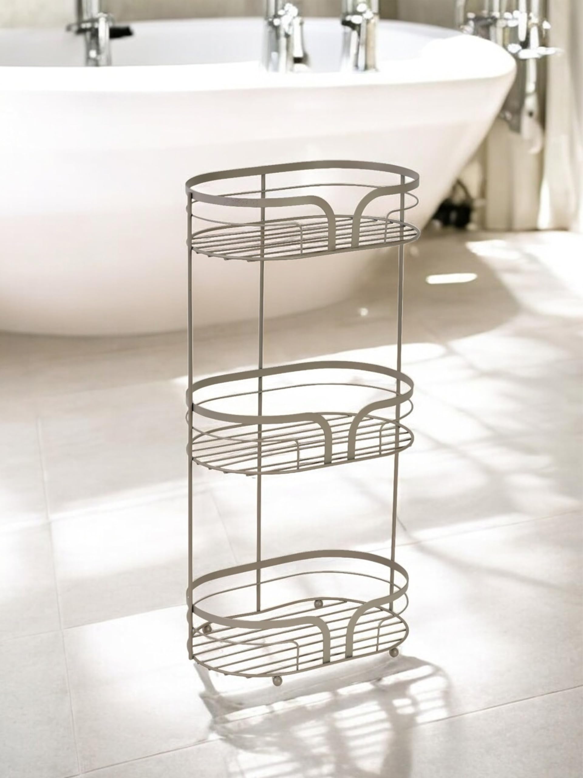 Showerdrape Beige Dante Freestanding Floor Caddy
