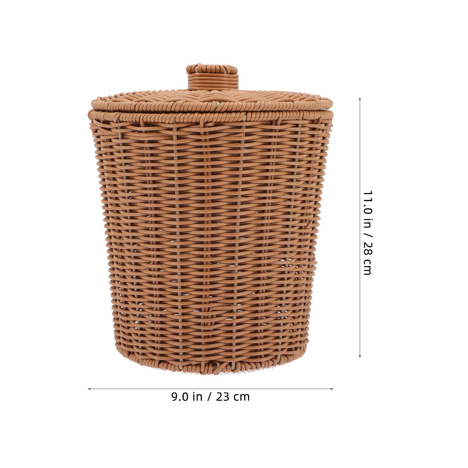 Pp Cesto Portaoggetti con Coperchio Marrone per Casa e Ufficio | Organizzazione Pratica, Contenitore Multifunzione, Stile Intrecciato, Formato Xh22-020 Grande, Accessorio Incluso
