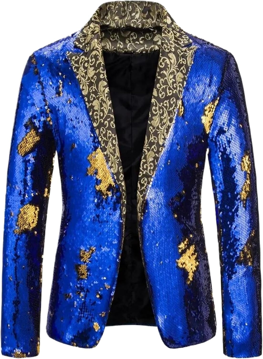 Men's Suit Sequin Shawl Collar Blazer Men Wedding Groom Singer Dance Sequin Jacket